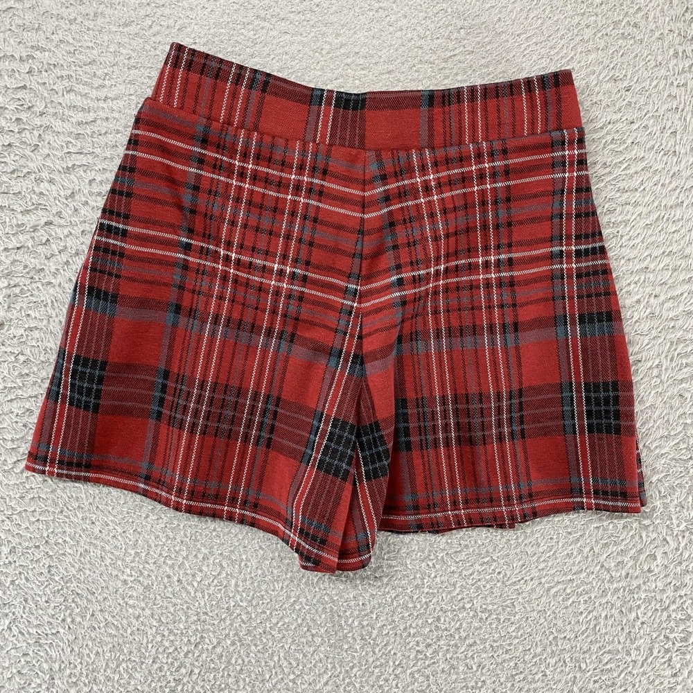 Hollister Skort Womens‎ Small Ultra High Rise Red Plaid Wrap Academia Shorts - Picture 15 of 16